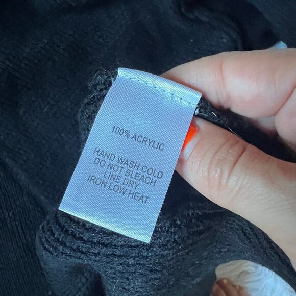 Autumn Daze Black Cowl Neck Long Sleeve Sweater Dress size M - Picture 9 of 10